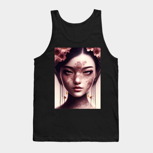 Dreaming of a beautiful Chinese Girl Tank Top by animegirlnft